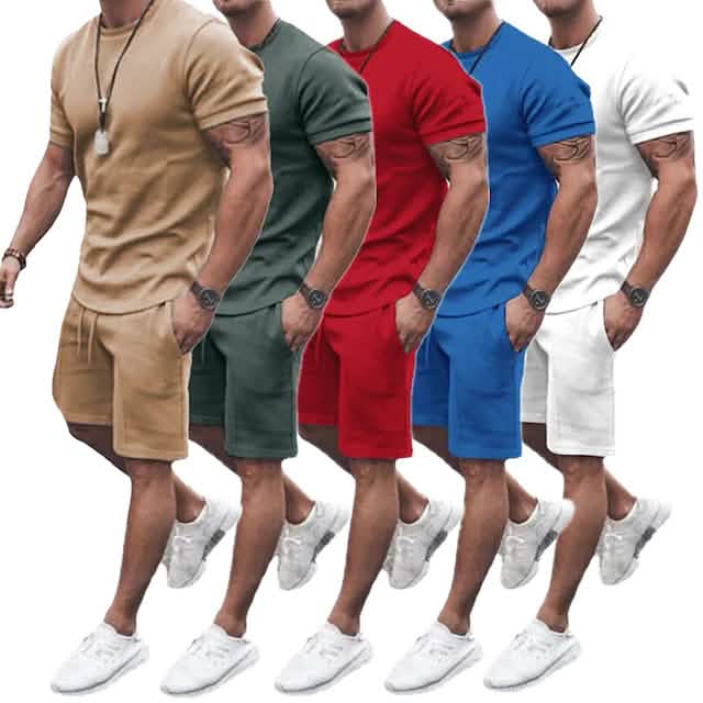 Men's Casual Activewear Running T-Shirt with Shorts