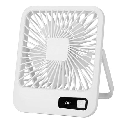Mini Desktop Cooling Fan Rechargeable Battery Powered with LCD Display
