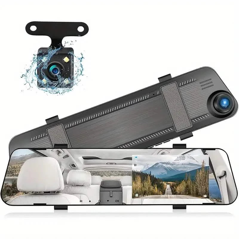 Mirror Dash Cam 4.5 Inch Rear View Mirror 1080P Front and Rear View Dual Cameras