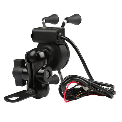 Motorcycle Handlebar Mount Holder with USB Charger