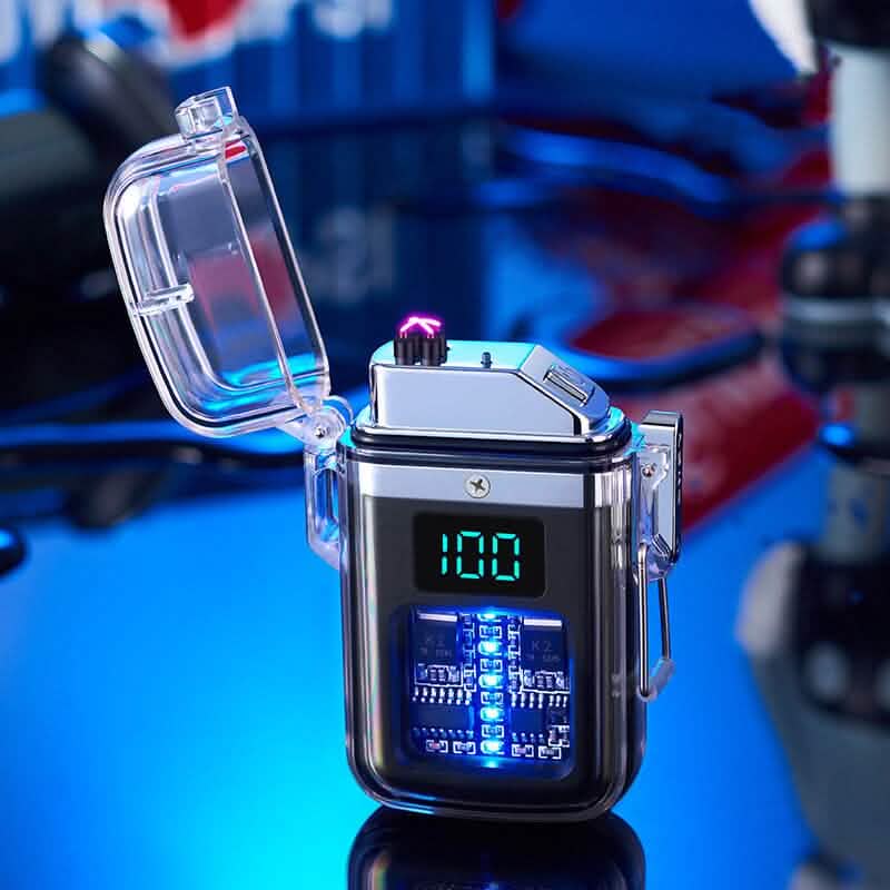 New Pulse Plasma Double Arc Lighter Type-C Rechargeable Transparent Shell