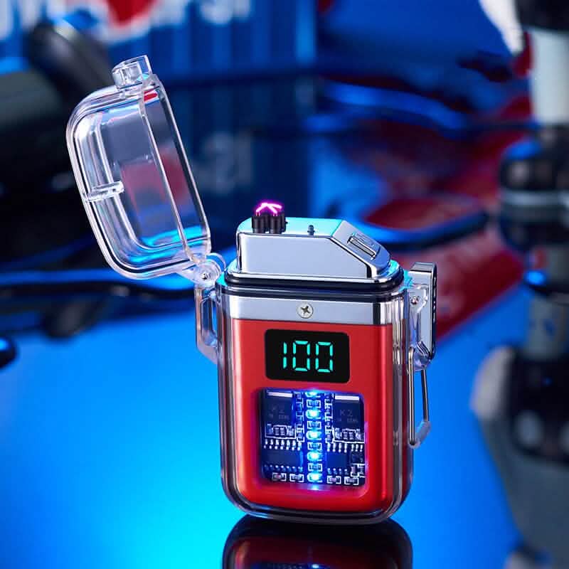 New Pulse Plasma Double Arc Lighter Type-C Rechargeable Transparent Shell