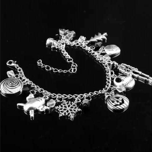 Nightmare Before Christmas Jack Skellington Sally Gothic Bracelet