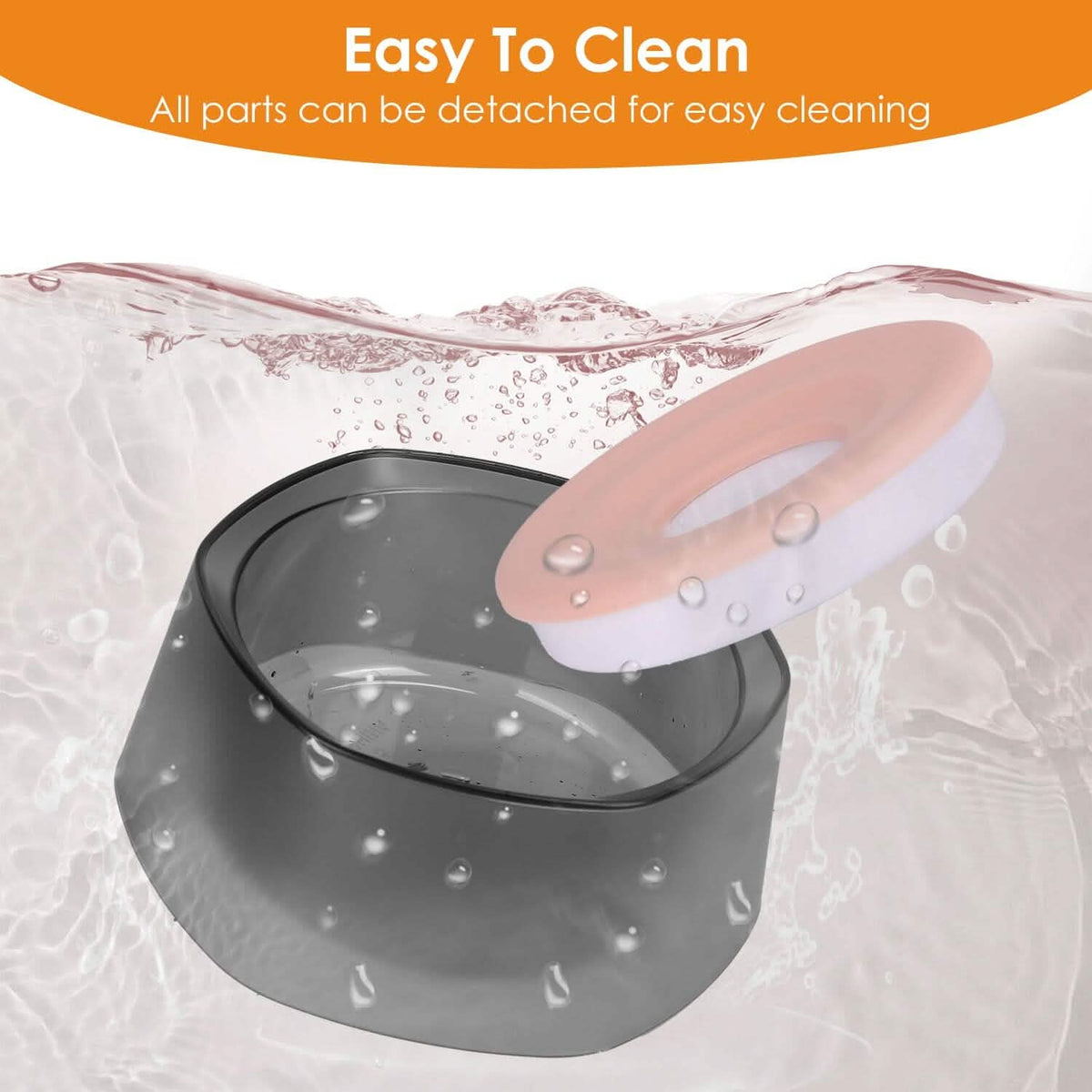No Spill Dog Cat Water Bowl Spill Proof Slow Water Feeder