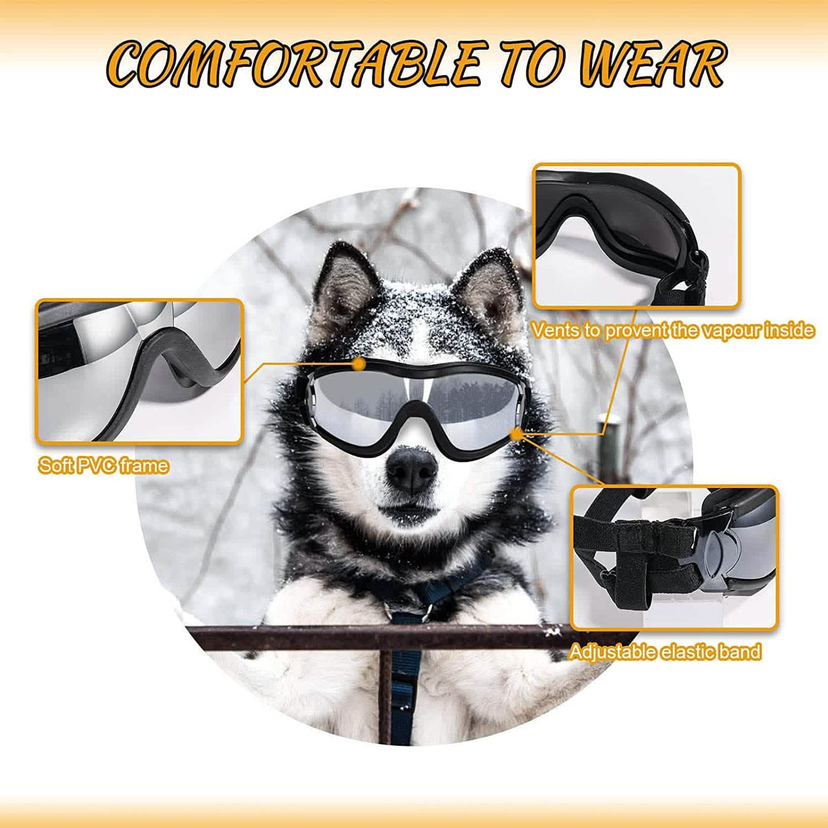NVTED Dog Sunglasses with Adjustable Strap for Medium or Large Dog