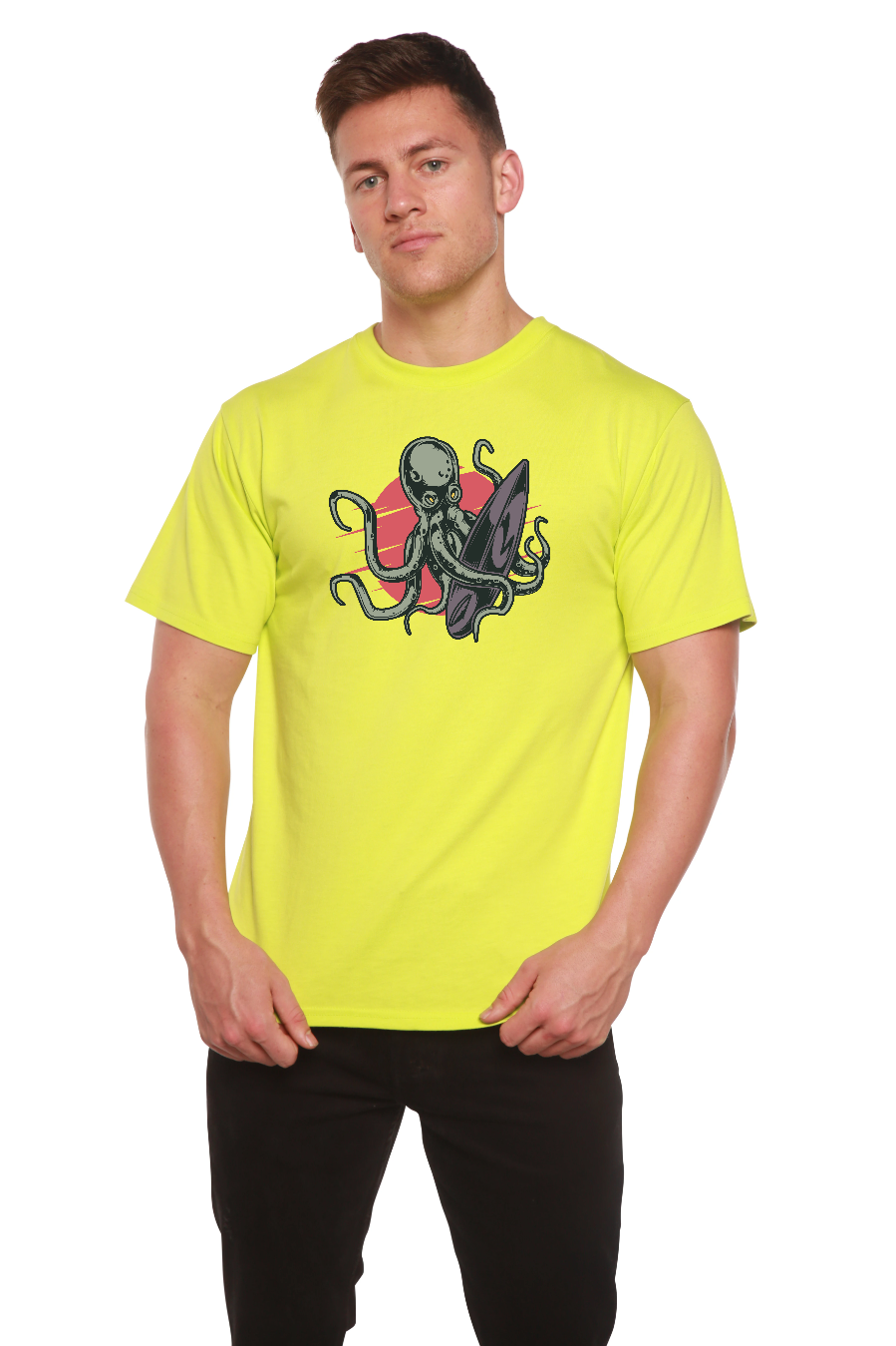 Octopus Men's Bamboo Viscose/Organic Cotton Short Sleeve Graphic T-Shirt