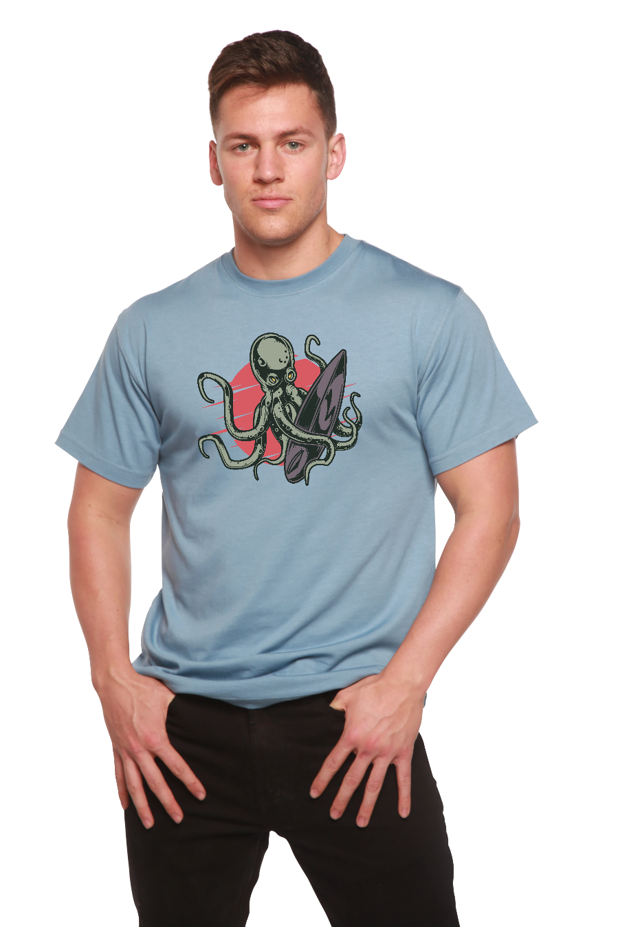 Octopus Men's Bamboo Viscose/Organic Cotton Short Sleeve Graphic T-Shirt