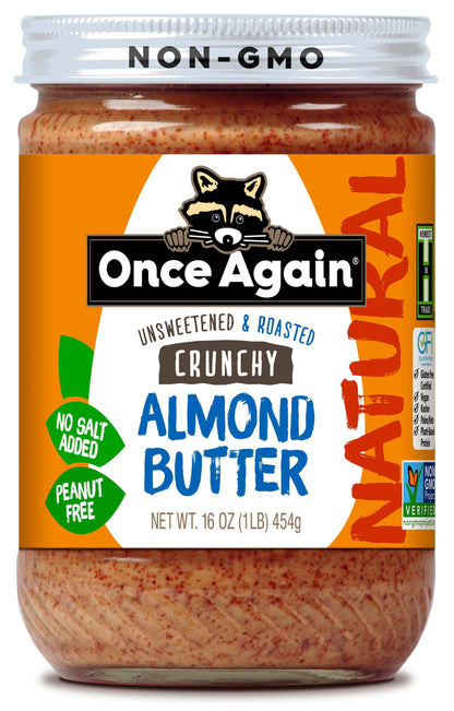 Almond Butter, Crunchy, No Salt