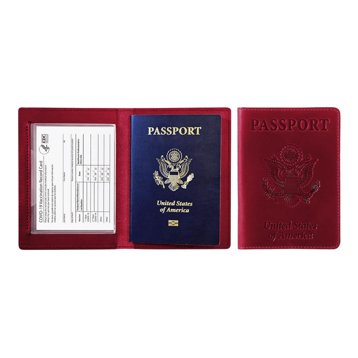 Passport Holder with Vaccination Card Protector