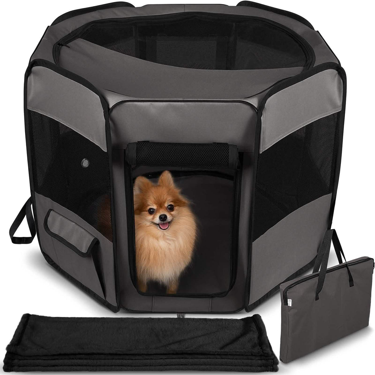 Paws & Pals Portable Pet Playpen with Blanket