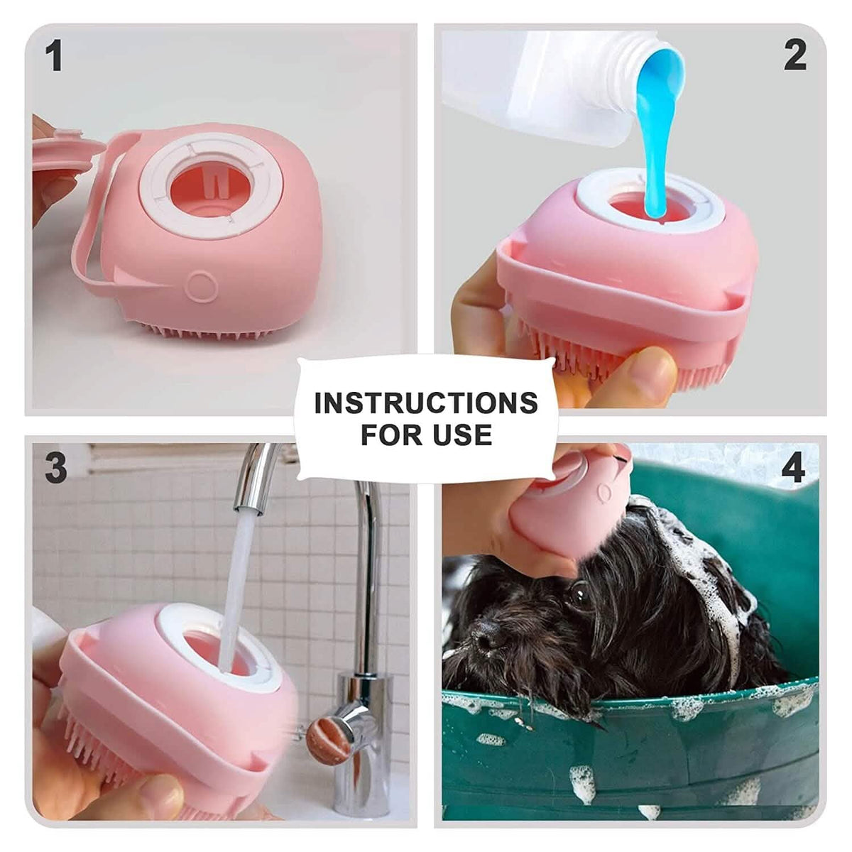 Pet Bath Brush Dog Scrubber