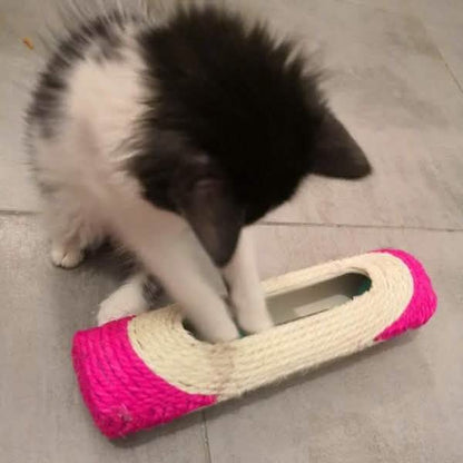 Pet Cat Rolling Sisal Scratching Post Trapped With 3 Ball Training Novely Toy