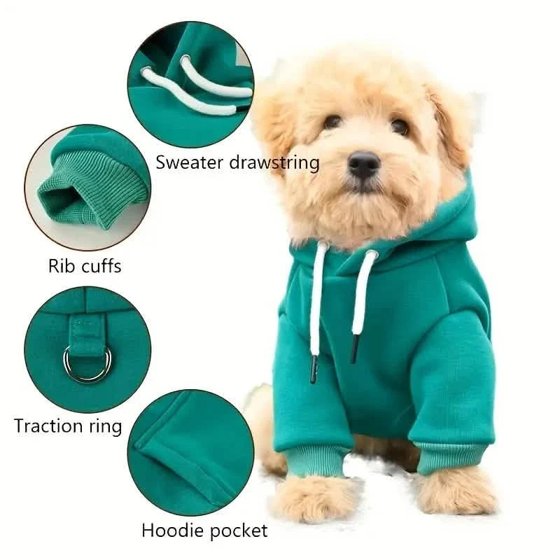 Pet Sweatshirt Hoodie With Pocket in the Back for Small Dogs