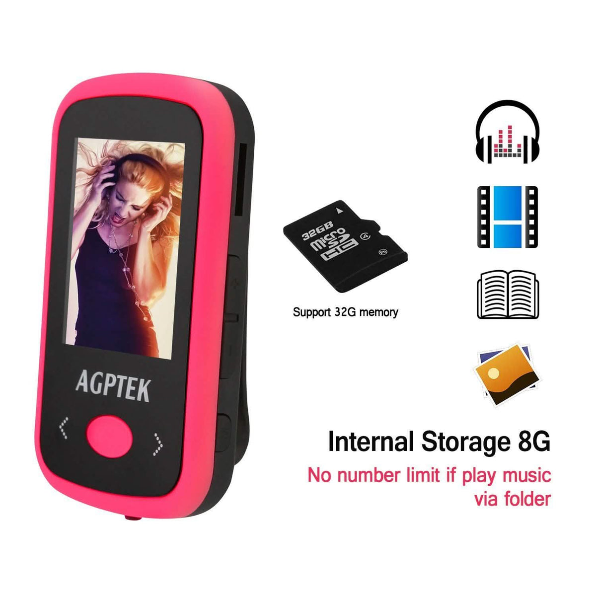 Portable Lossless HiFi Sound Music 8G Bluetooth MP3 Player