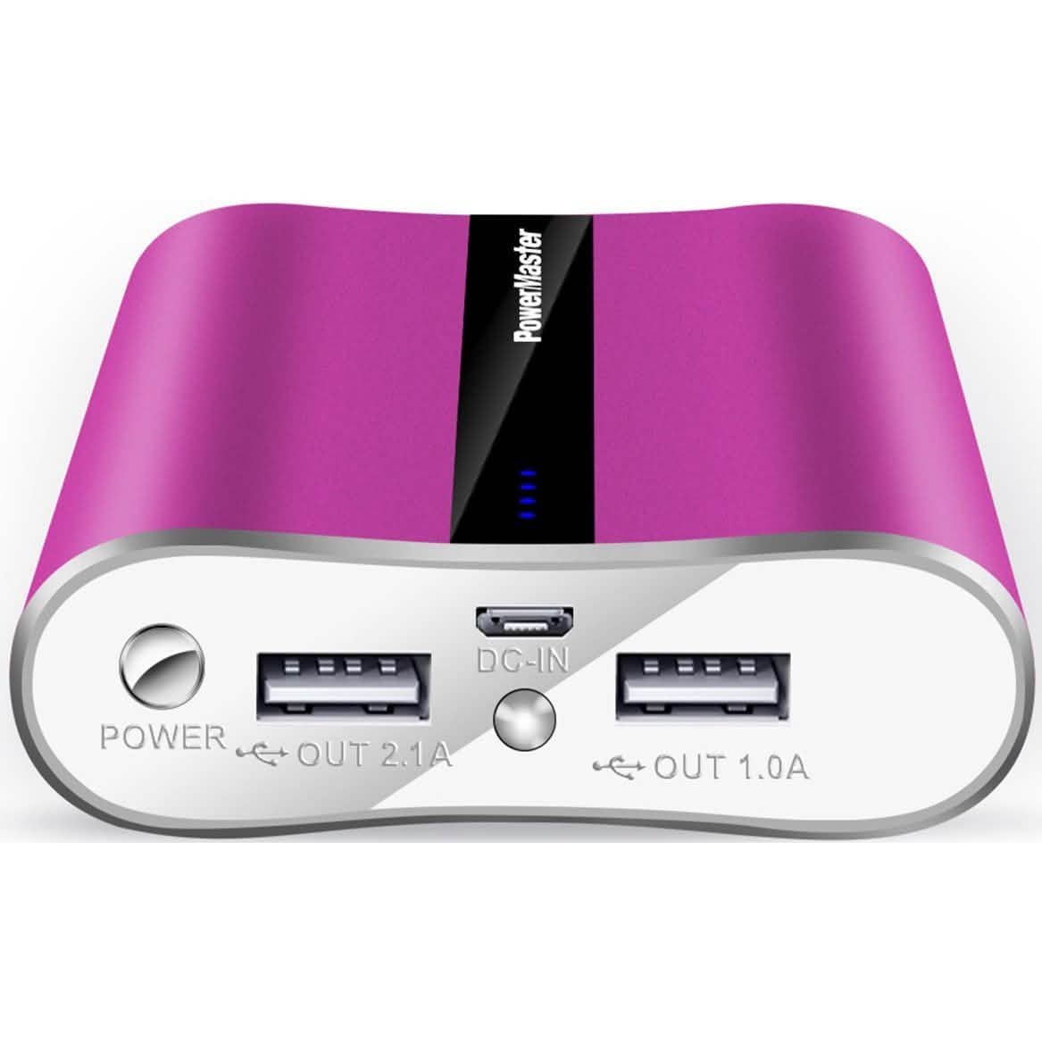 Powermaster 12000mAh Portable Charger with Dual USB Ports 3.1A Output