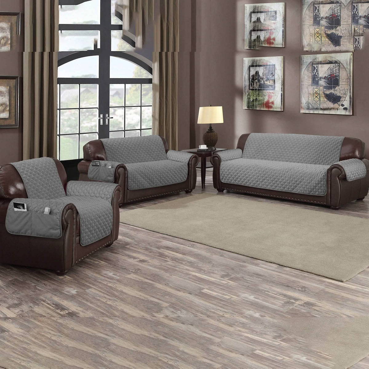 QuickFit Water Resistant Reversible Furniture Protectors with Side Pockets