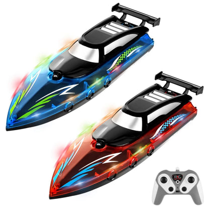 RC Boat with Colorful LED Light 10KM/H