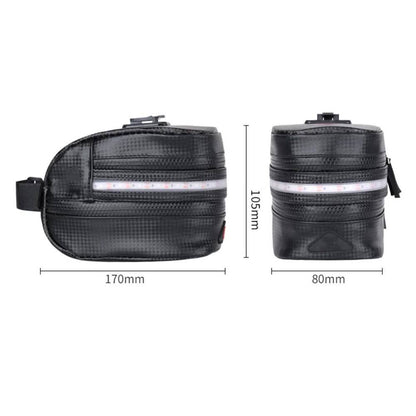 Rear Bike Saddle Bag with LED Light