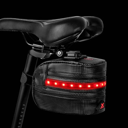 Rear Bike Saddle Bag with LED Light