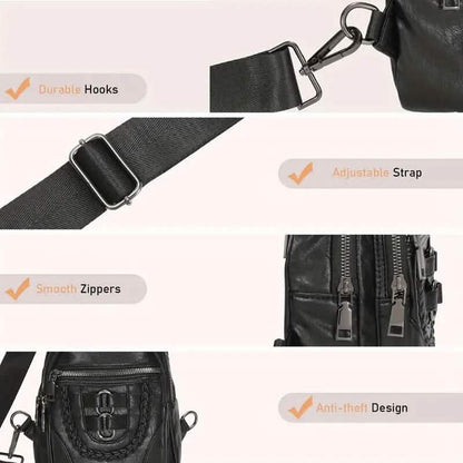 Retro PU Leather Crossbody Bag