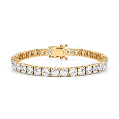 12.50 CTW D VS Round Lab Grown Diamond 7.5" Tennis Bracelet 14k Yellow Gold