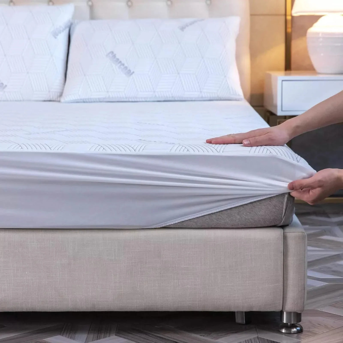 Bibb Home Charcoal Infused Waterproof Mattress Pad
