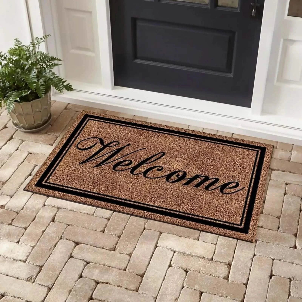 Bibb Home Coir Outdoor Printed Door Mat
