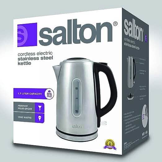 Salton Cordless Electric Stainless Steel Kettle