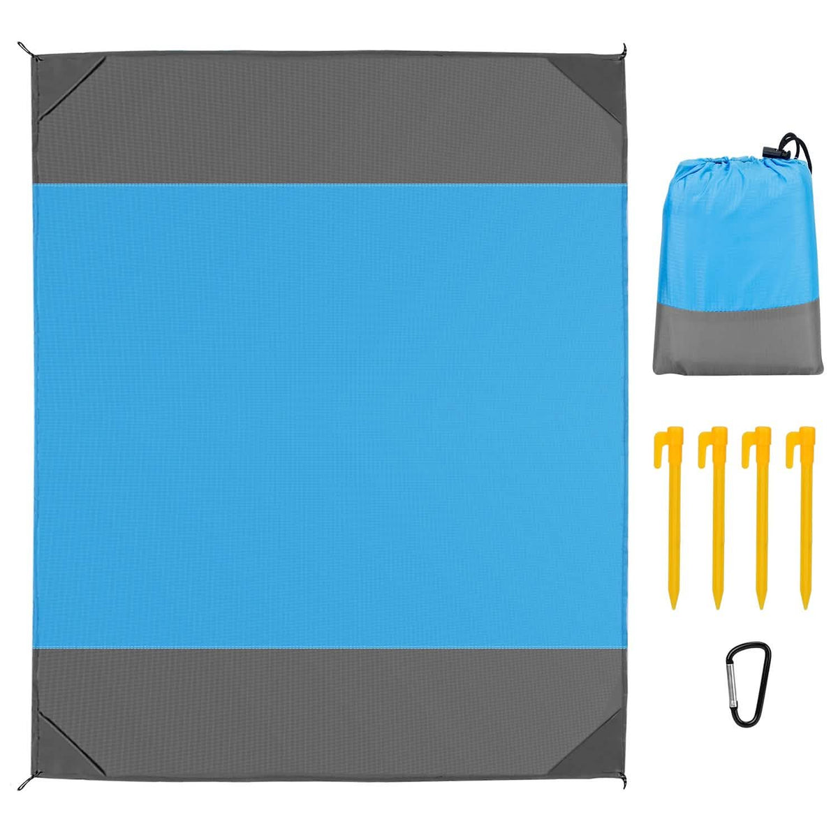 Sand Proof Picnic Blanket with 4 Anchors