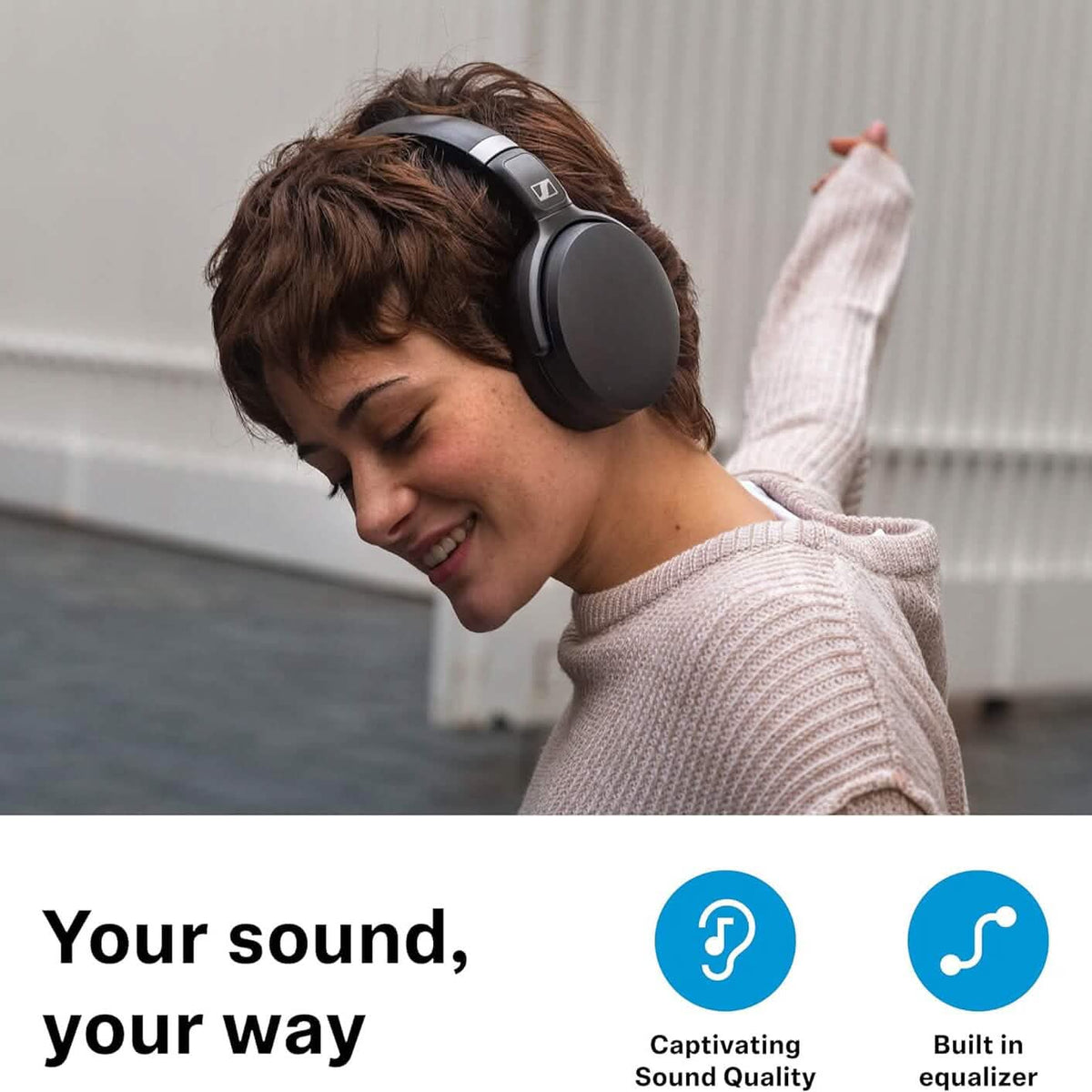 Sennheiser Consumer Audio HD 450BT Bluetooth 5.0 Wireless Headphone with Active Noise Cancellation  (Refurbished)