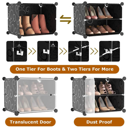 Shoe Rack Organizer with Transparent Doors