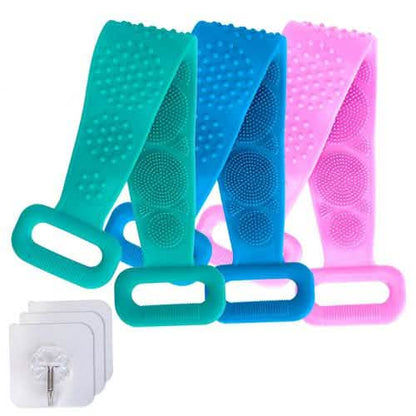 Silicone Back Scrubber Belt for Shower Exfoliating Foaming Body