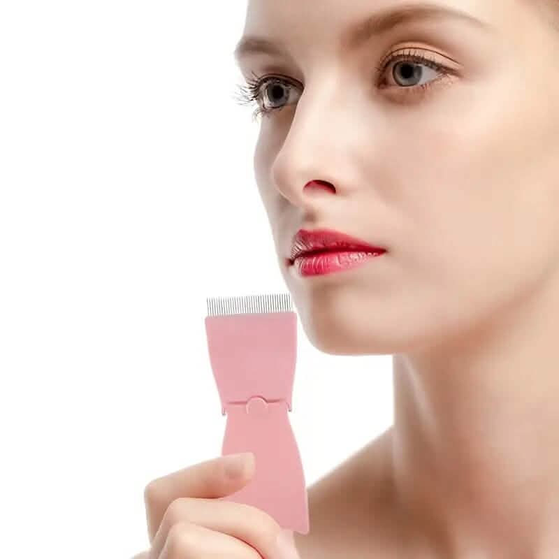 Single Foldable Steel Needle Eyelash Comb