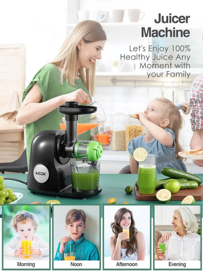 Slow Masticating Juicer Extractor Cold Press Juicer with Brush