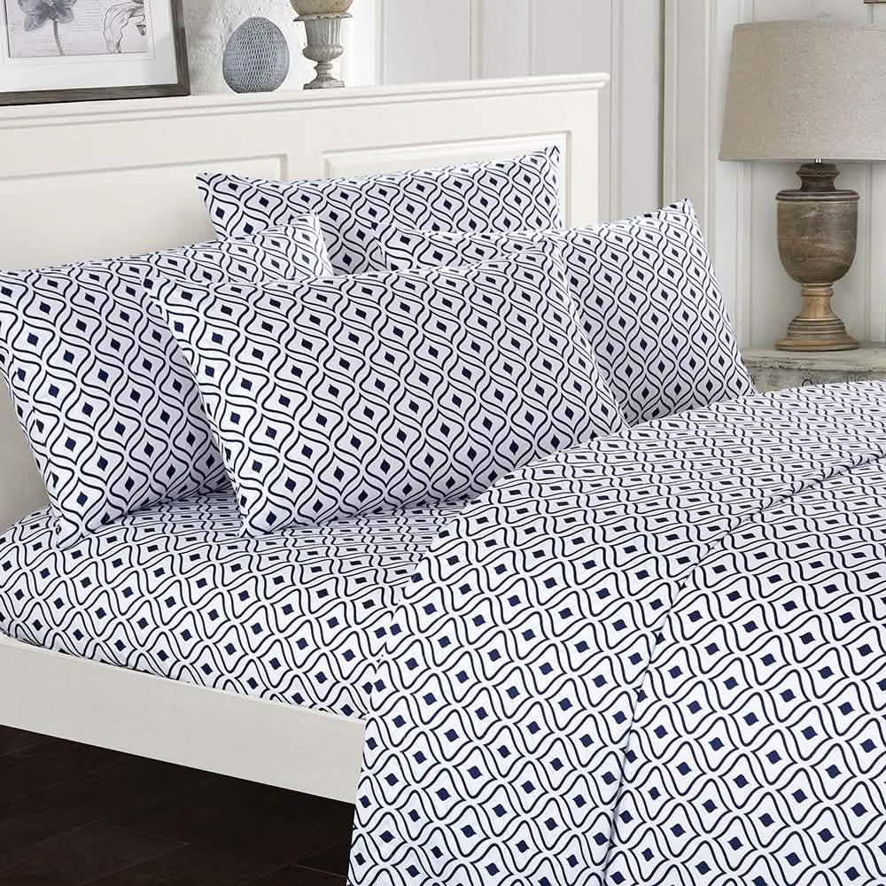 Soft Two-Tone Diamond Print Deep Pocket Sheet Sets