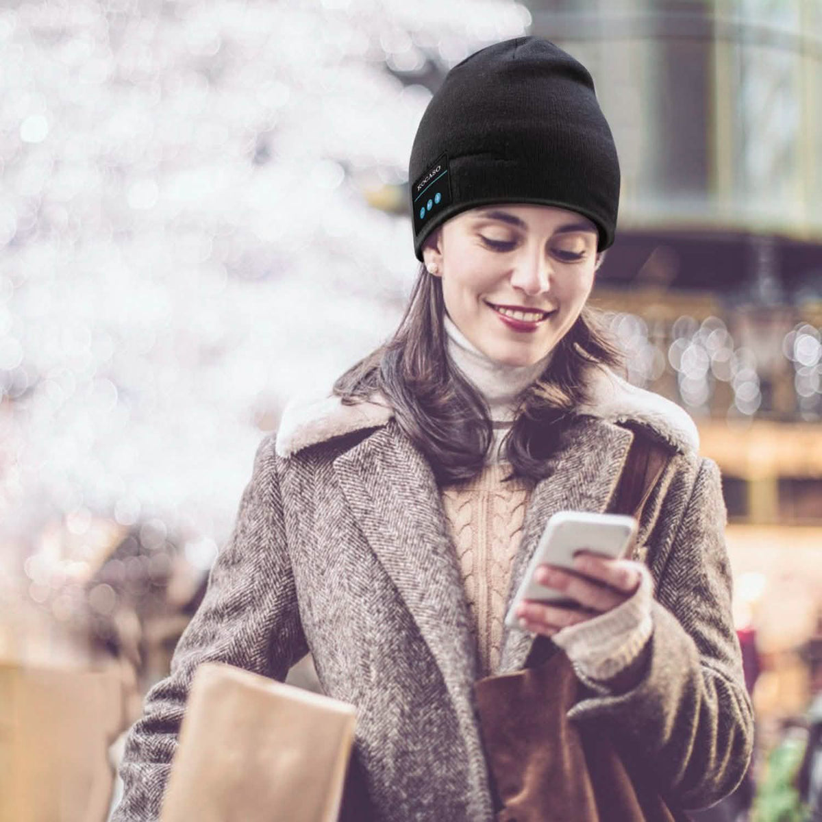 Soft Wireless Beanie Headphone Hat with V4.2 Noise Cancellation