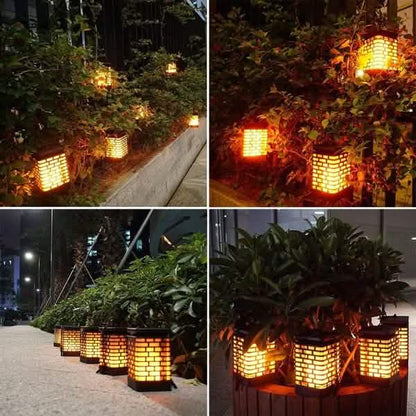 Solar Flame Hanging Lantern Lights