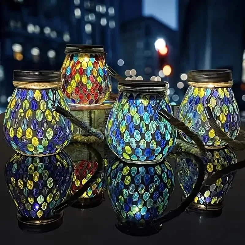 Solar Outdoor Mosaic Lantern