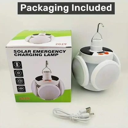 Solar USB Rechargeable LED Bulb Lights With Power Display
