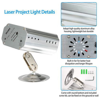 Sound Activated LED Projected Laser Patterns