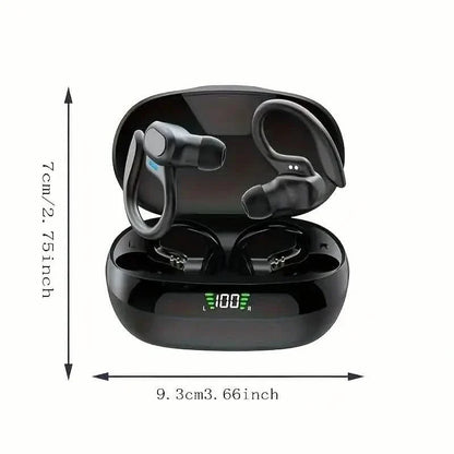 SP16 Wireless Earbuds Headphones with Microphone, Sports Earhook and LED Display Charging Case