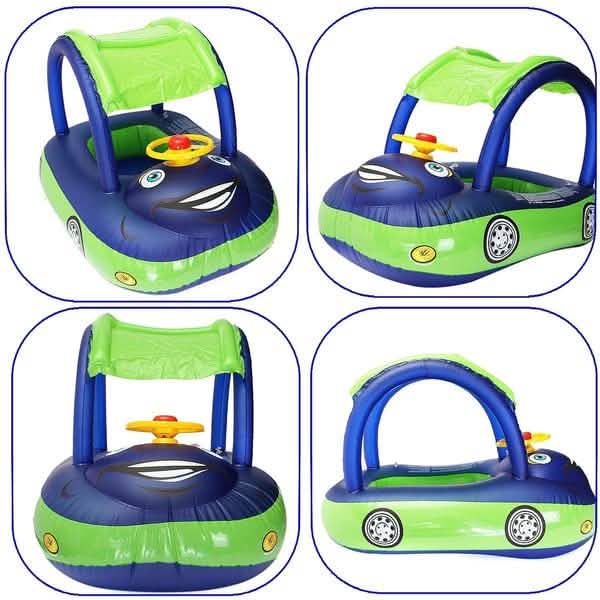 Summer Steering Wheel Sunshade Swim Ring Car Inflatable Baby Float Seat Boat