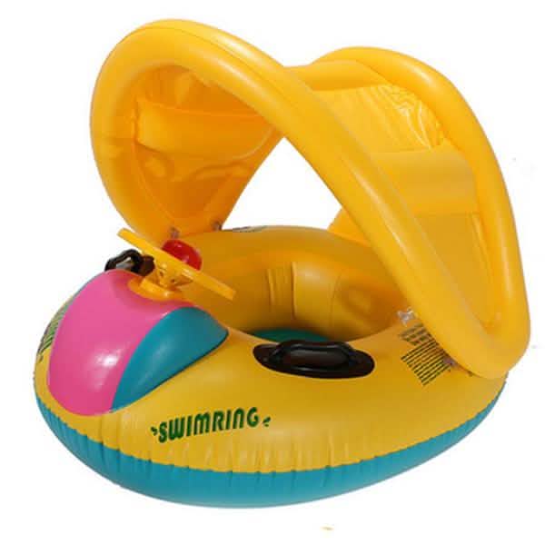 Summer Steering Wheel Sunshade Swim Ring Car Inflatable Baby Float Seat Boat