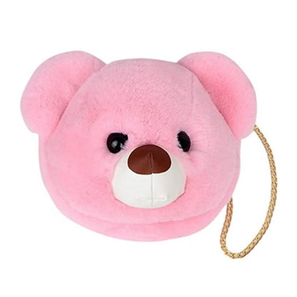 Super Cute Faux Fur Women's Handbag Bear Head Animal