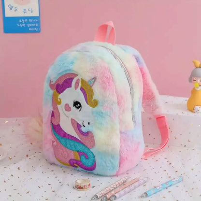 Tie-Dye Fabric Unicorn Shoulder Bag for Girls