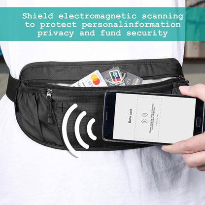 Travel Money Wallet Belt Pouch Blocking Hidden Passport Holder Bag