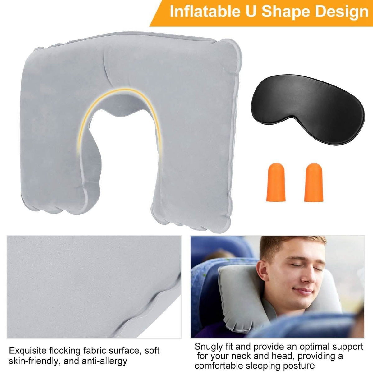 Travel Pillow Inflatable U Shape Neck Pillow