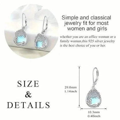 Tree of Life Design S925 Sterling Silver Dangle Earrings