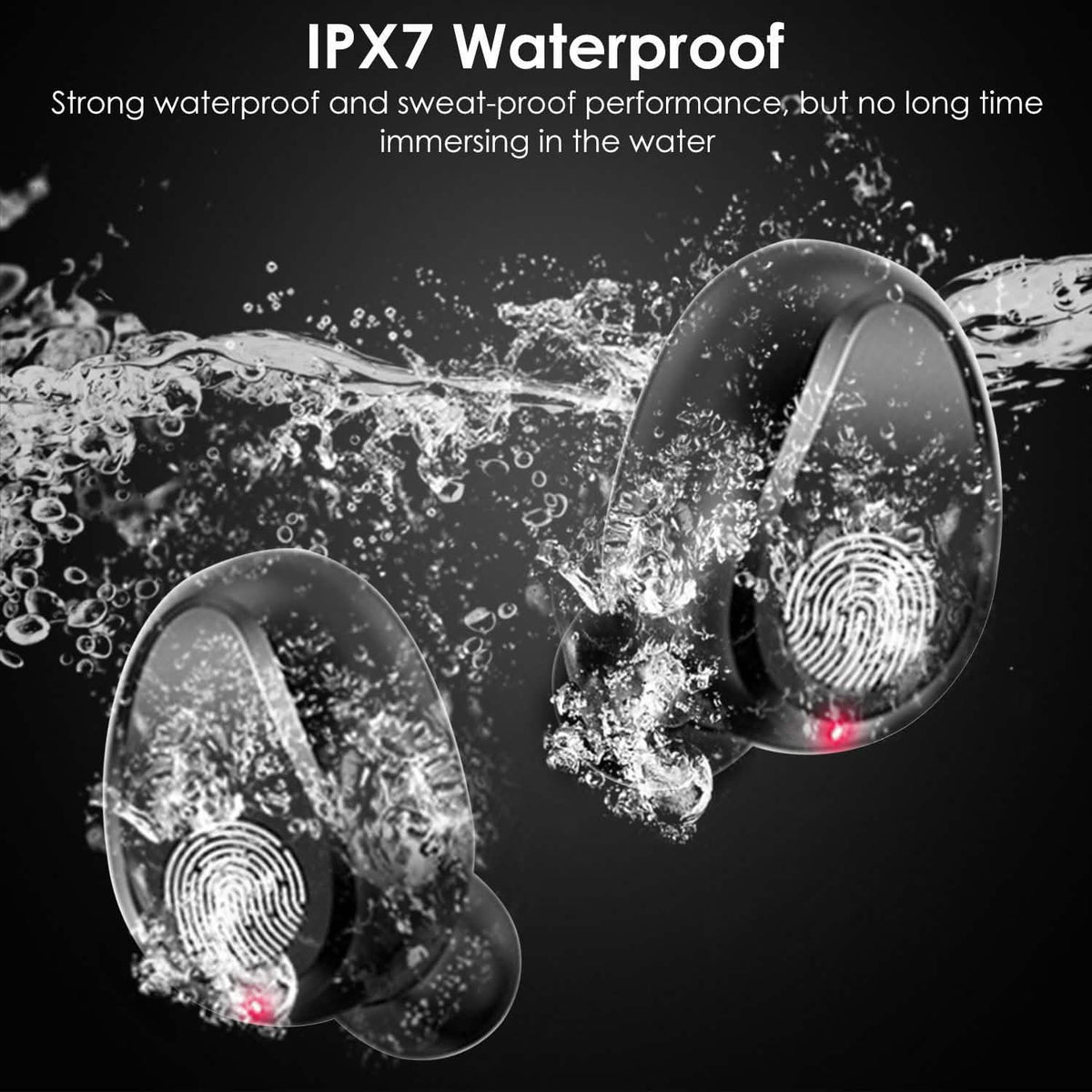 True Wireless V5.0 Earbuds with LED Display Magnetic Charging Dock