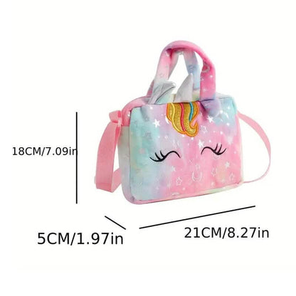 Unicorn Corduroy Shoulder Bag for Girls